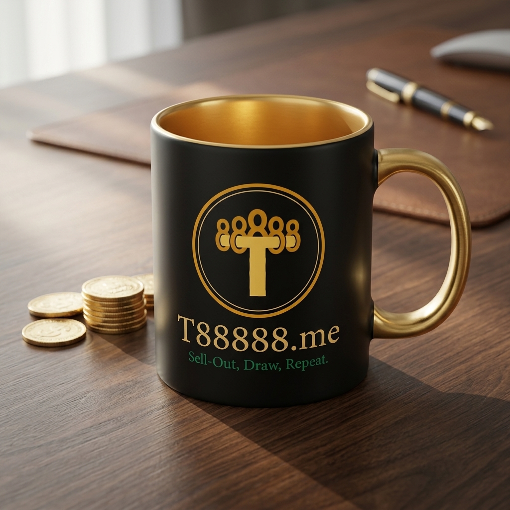 Gold-handle matte black mug
